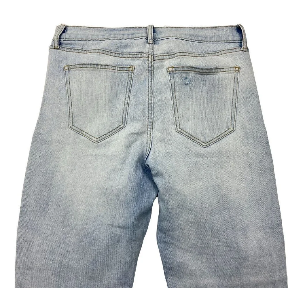 Old Navy The Perfect Straight Ankle Distressed Raw Hem Women's size 8 Blue Jeans - Picture 3 of 5